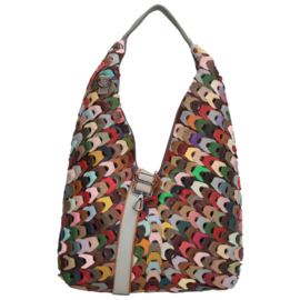 Multi colour lederen shopper