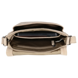 Hide & Stitches Brazos lederen schoudertas zand
