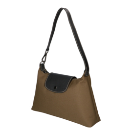 Leather Design schoudertas groen/zwart