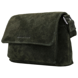 Hide & Stitches Brazos lederen schoudertas olijfgroen