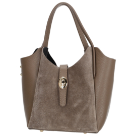 Charm London Vittoria handtas donker taupe