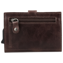 Hide & Stitches Porto safety wallet donker bruin