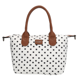 Charm London Buckingham handtas stippen zwart op wit