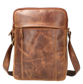 Leather Design heren schoudertas XL iPad pro hunter