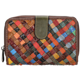 Multi colour lederen dames portemonnee