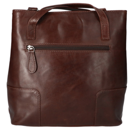 Leather Design rugzak donker bruin