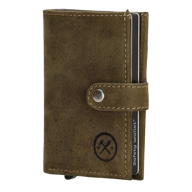 Hide & Stitches Idaho safety wallet olijfgroen