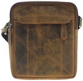Leather Design heren schoudertas brown