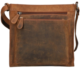 Leather Design square bag large hunter