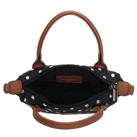 Charm London Buckingham handtas stippen wit zwart