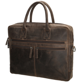 Hide & Stitches Idaho laptoptas donker bruin