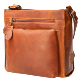 Leather Design square bag large natural