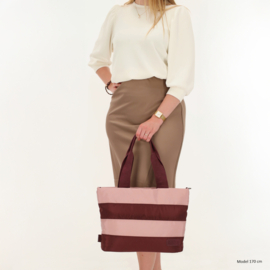 Zebra Trends Elske shopper streep bordeaux oud roze