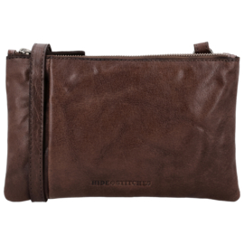Hide & Stitches Westland schoudertas donkerbruin