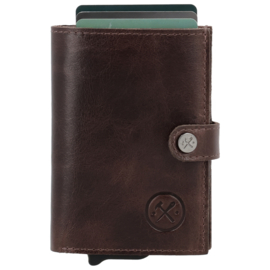 Hide & Stitches Porto safety wallet donker bruin