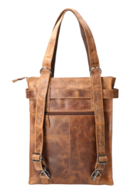 Leather Design Revival schouder/rugtas hunter