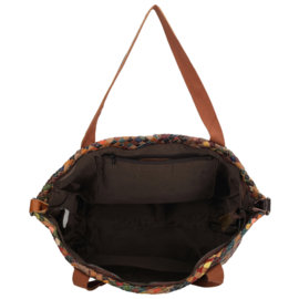 Multi colour lederen shopper