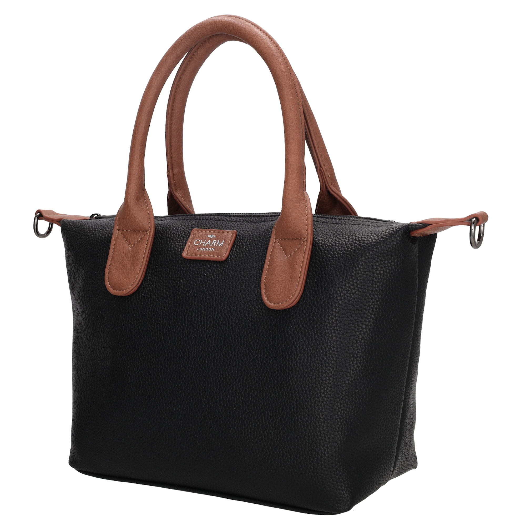 Charm London Buckingham palace handtas zwart cognac