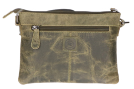 Leather Design schoudertas groen hunter