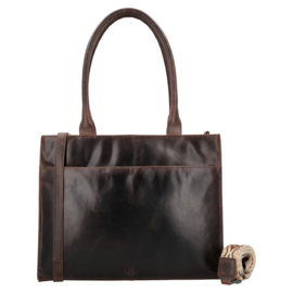 Hide & Stitches Next Navajo laptoptas donker bruin