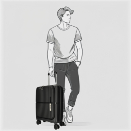 Enrico Benetti Tokyo handbagage koffer zwart