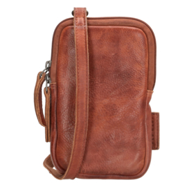 Hide & Stitches Paint Rock telefoontasje cognac