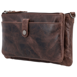 Hide & Stitches Westland schoudertas donker bruin