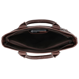 Hide & Stitches Porto lederen handtas donker bruin