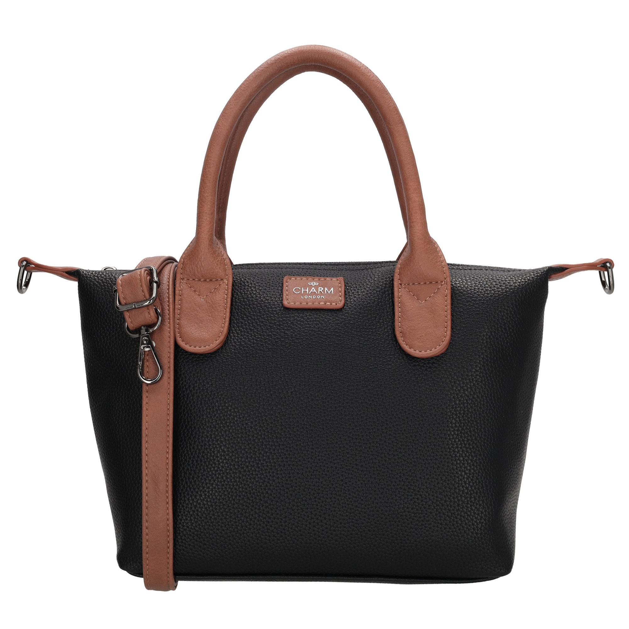 Charm London Buckingham palace handtas zwart cognac