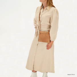 Hide & Stitches Porto lederen schoudertas taupe
