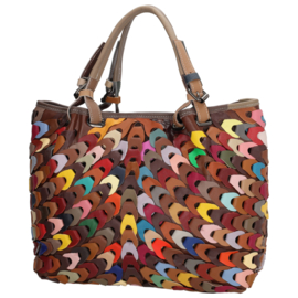 Beagles  Treccia multi colour lederen shopper