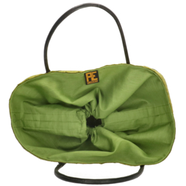 PE-Florence Solid Raffia strandtas olijf groen