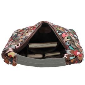 Multi colour lederen shopper