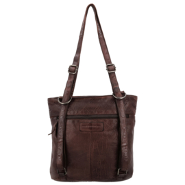 Hide & Stitches Paint Rock rug schoudertas donker bruin