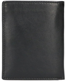 Leather Design bilfold met cardprotector zwart