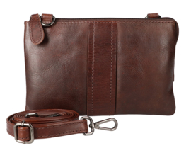 Leather Design festival bag harmonica bruin