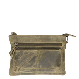 Leather Design schoudertas groen hunter