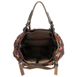 Beagles  Treccia multi colour lederen shopper