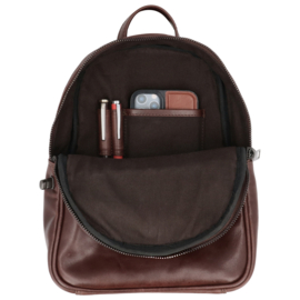 Hide & Stitches Porto lederen handtas donker bruin