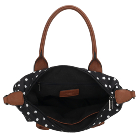 Charm London Buckingham handtas stippen wit op zwart