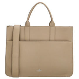Charm London Princeton laptoptas licht taupe