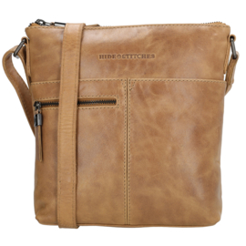 Hide & Stitches Porto lederen schoudertas taupe
