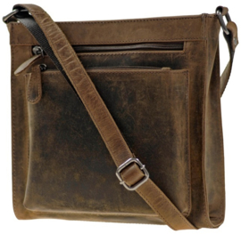 Leather Design square bag large hunter