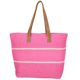 Enrico Benetti Capri rieten strandtas fuchsia