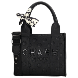 Charm London Avenue shopper zwart stippen