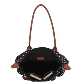 Charm London Buckingham handtas stippen wit zwart
