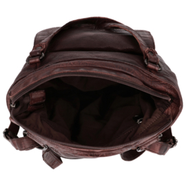 Hide & Stitches Paint Rock rug schoudertas donker bruin