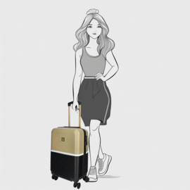 Enrico Benetti Pincetown koffer 55 cm zwart-camel