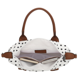 Charm London Buckingham handtas stippen zwart op wit