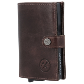 Hide & Stitches Porto safety wallet donker bruin